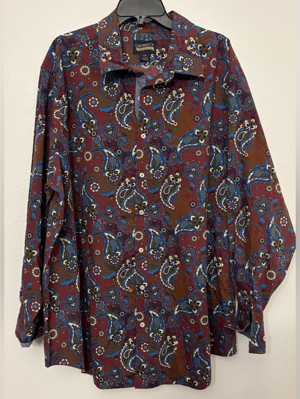 Cremieux Paisley Stretch Button Down Red Size 2XB NWT